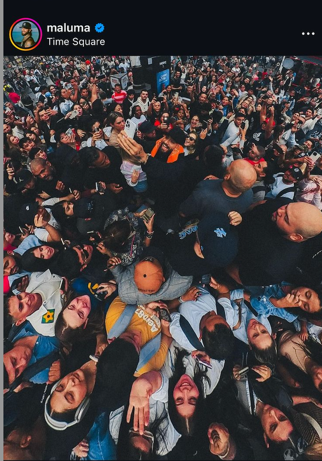 Maluma and his influence in Time Square, New York