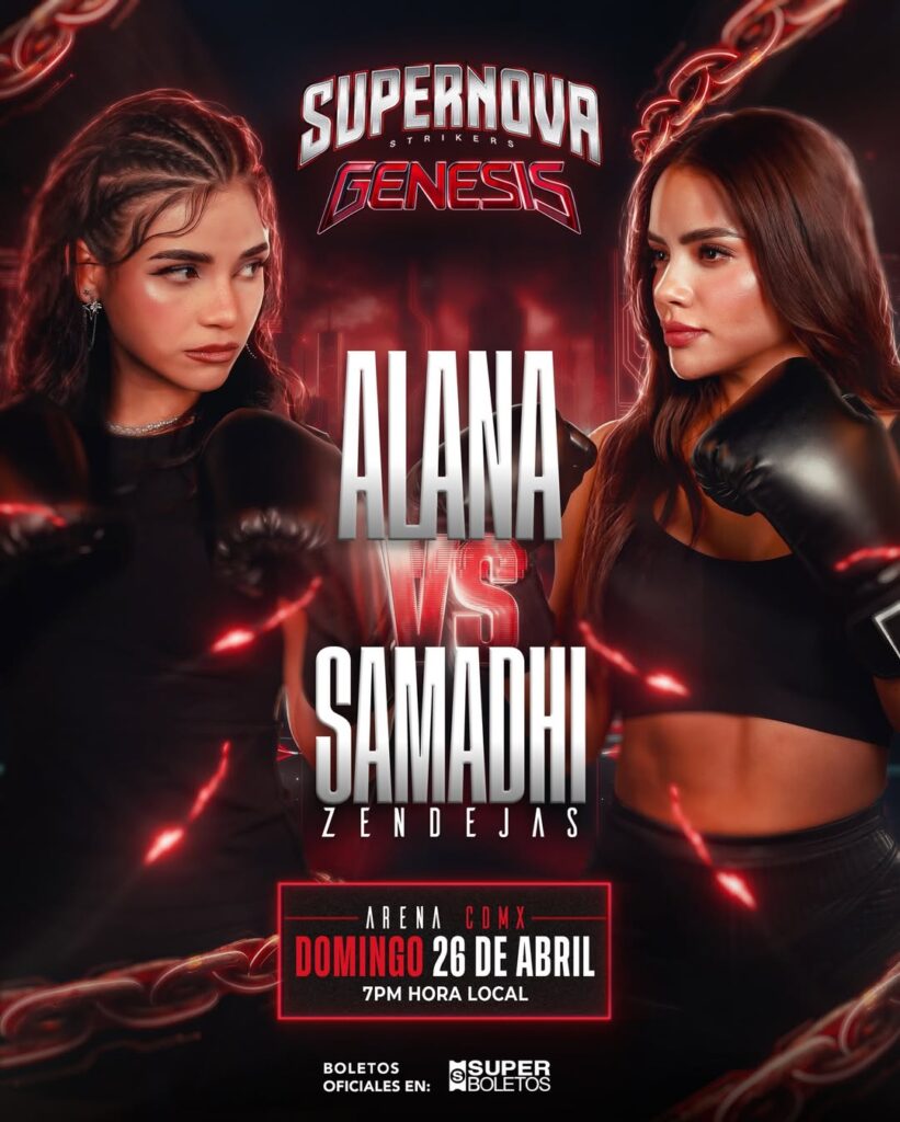 Este había sido el anuncio oficial de la pelea entre Samadhi Zendejas y Alana / Créditos: Instagram Supernova Strickers