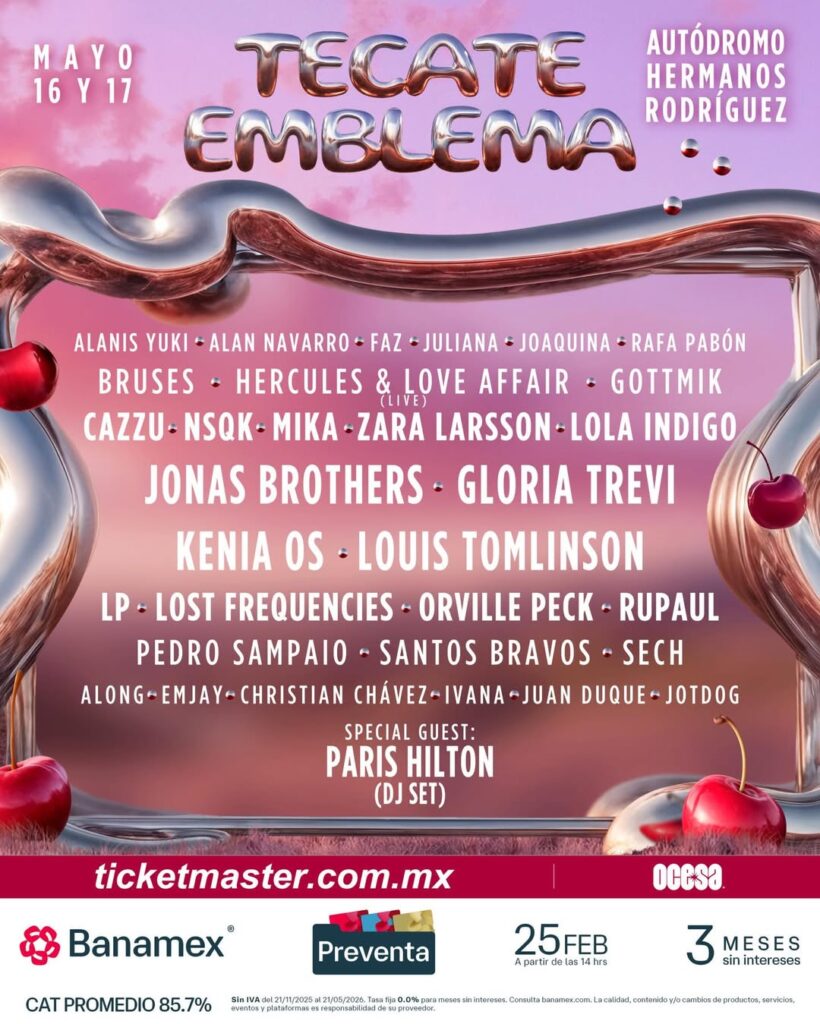 Line Up Tecate Emblema 2026 / Créditos: Instagram Tecate Emblema