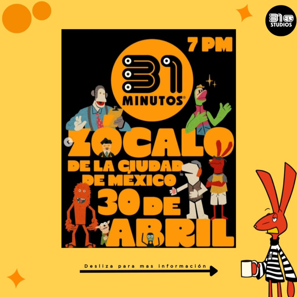 concierto de 31 Minutos en el Zócalo de la CDMX / Créditos: Instagram 31 Minutos. 