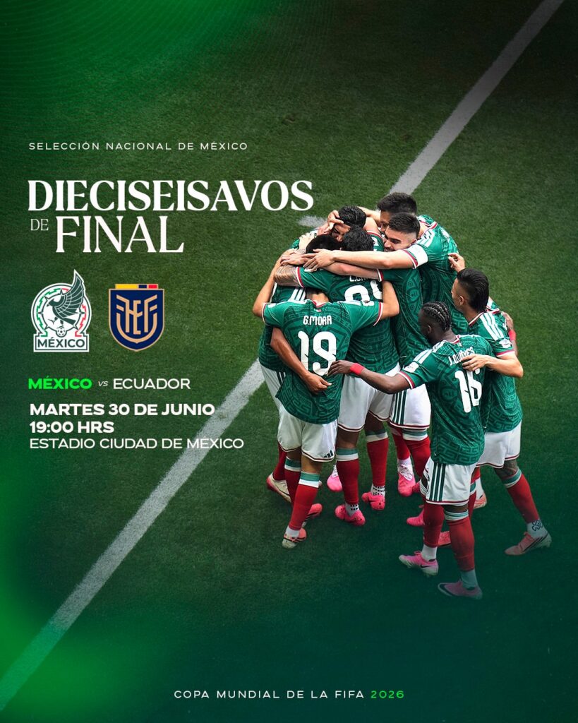 Esta noche México se enfrenta a Ecuador en la ronda de 16vos de final / Créditos: Instagram Selección Mexicana. 
